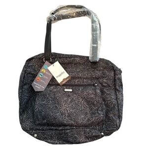 Baggallini Black Floral Laptop Tote